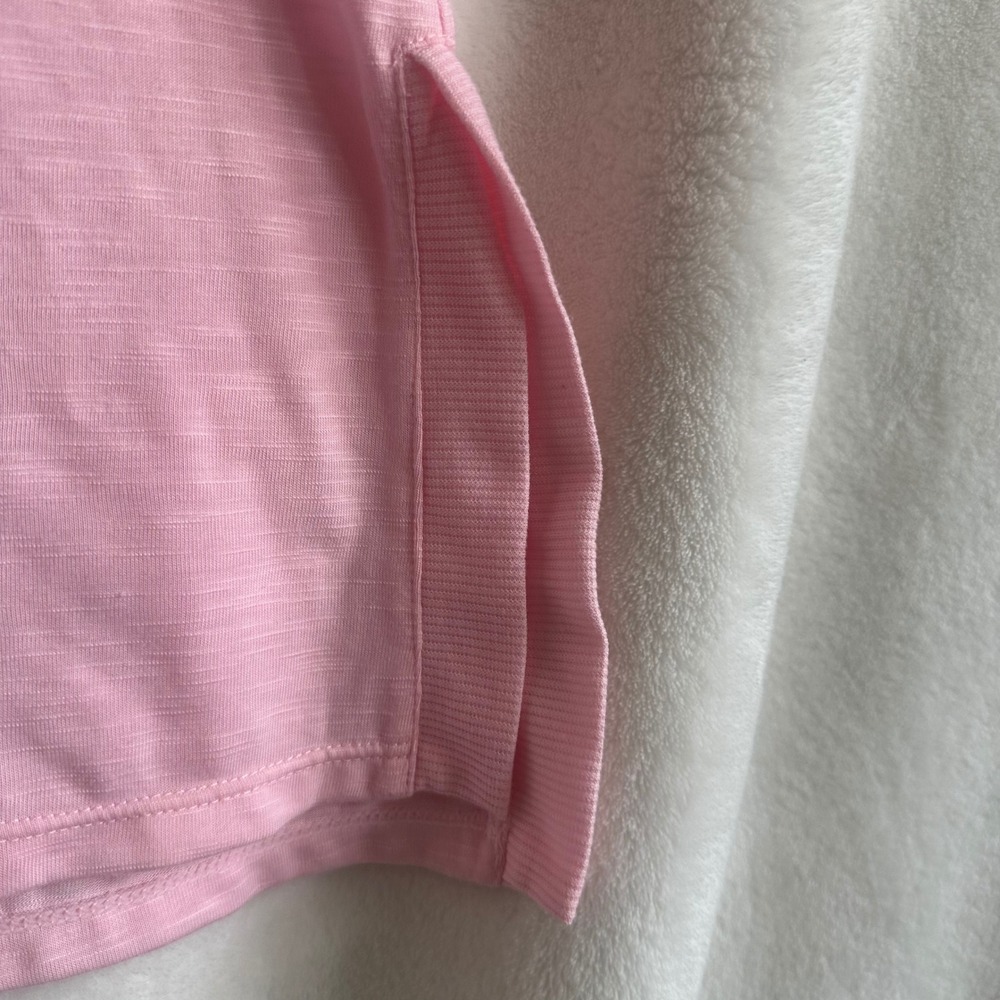 Gaiam Petal Pink Slub Knit Short Sleeve Training Tee Shirt XXL - Picture 2 of 5